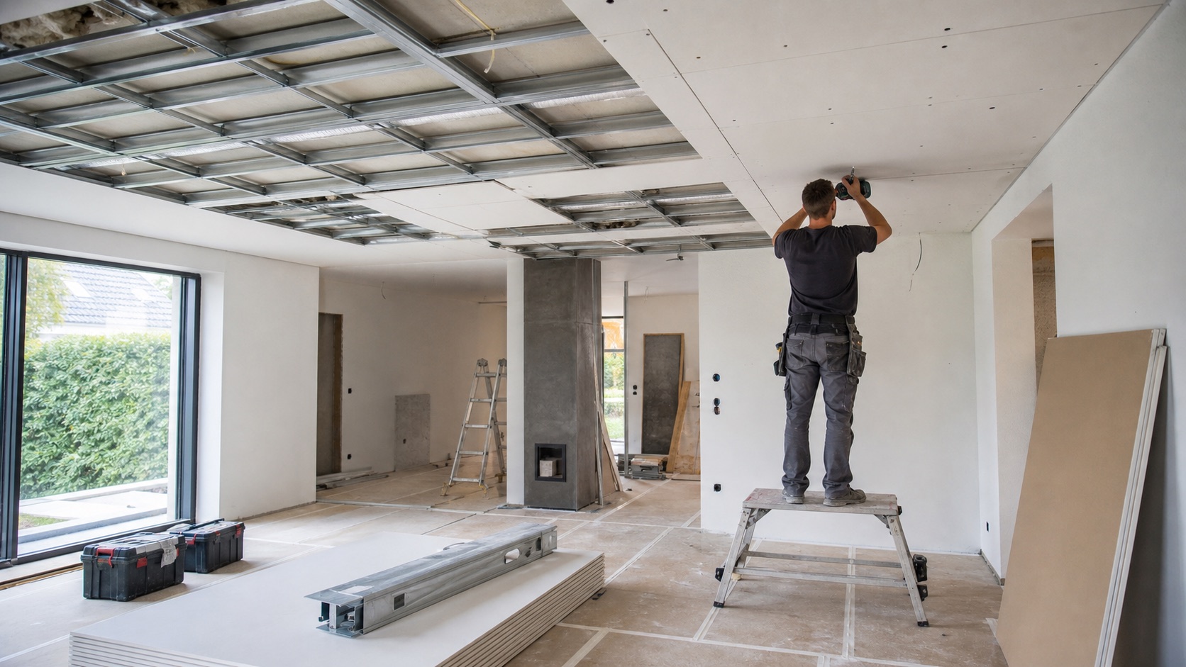 Montim profesional i tavanit me sistem Knauf